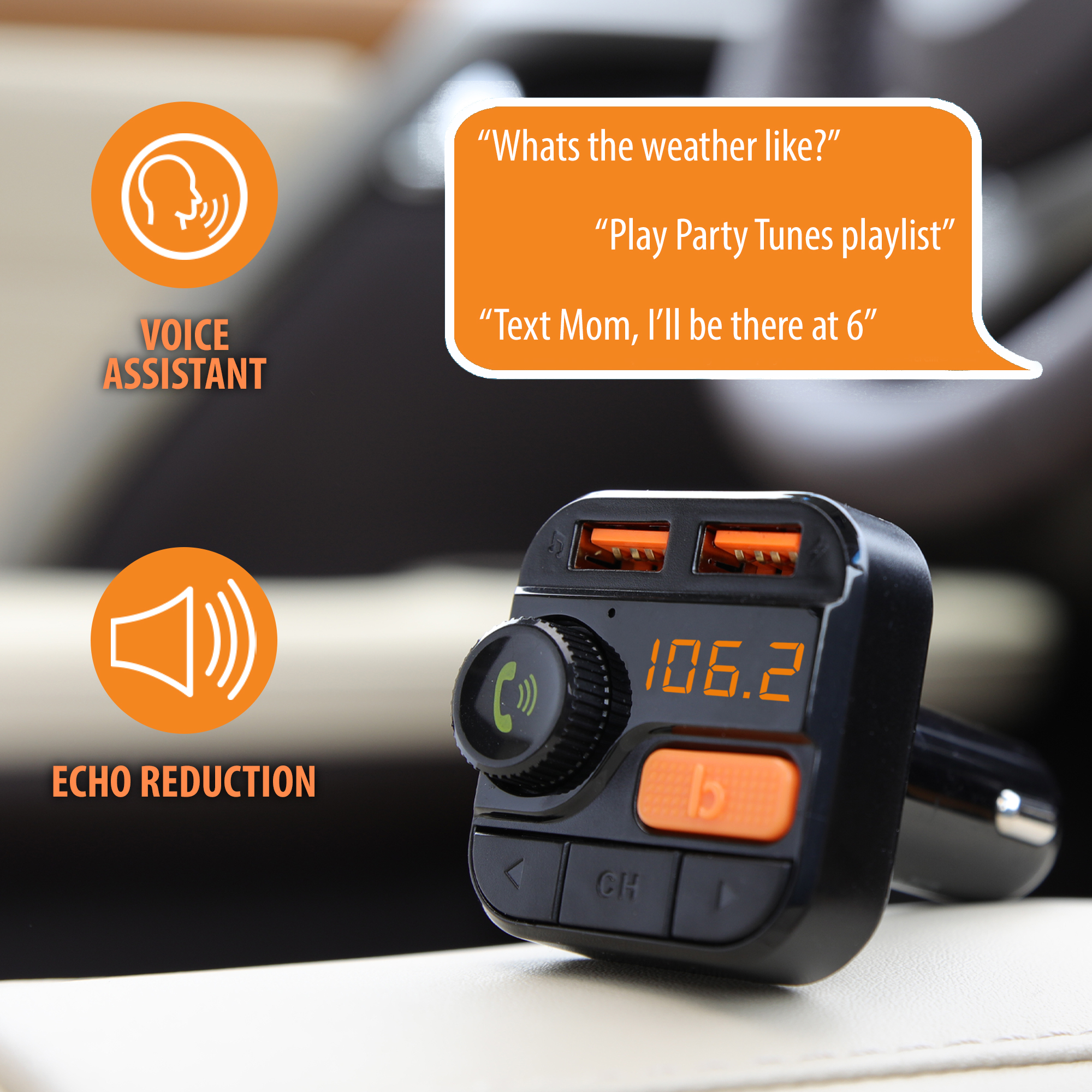 3.4Amp Bluetooth FM Transmitter & Car Charger - Armor All