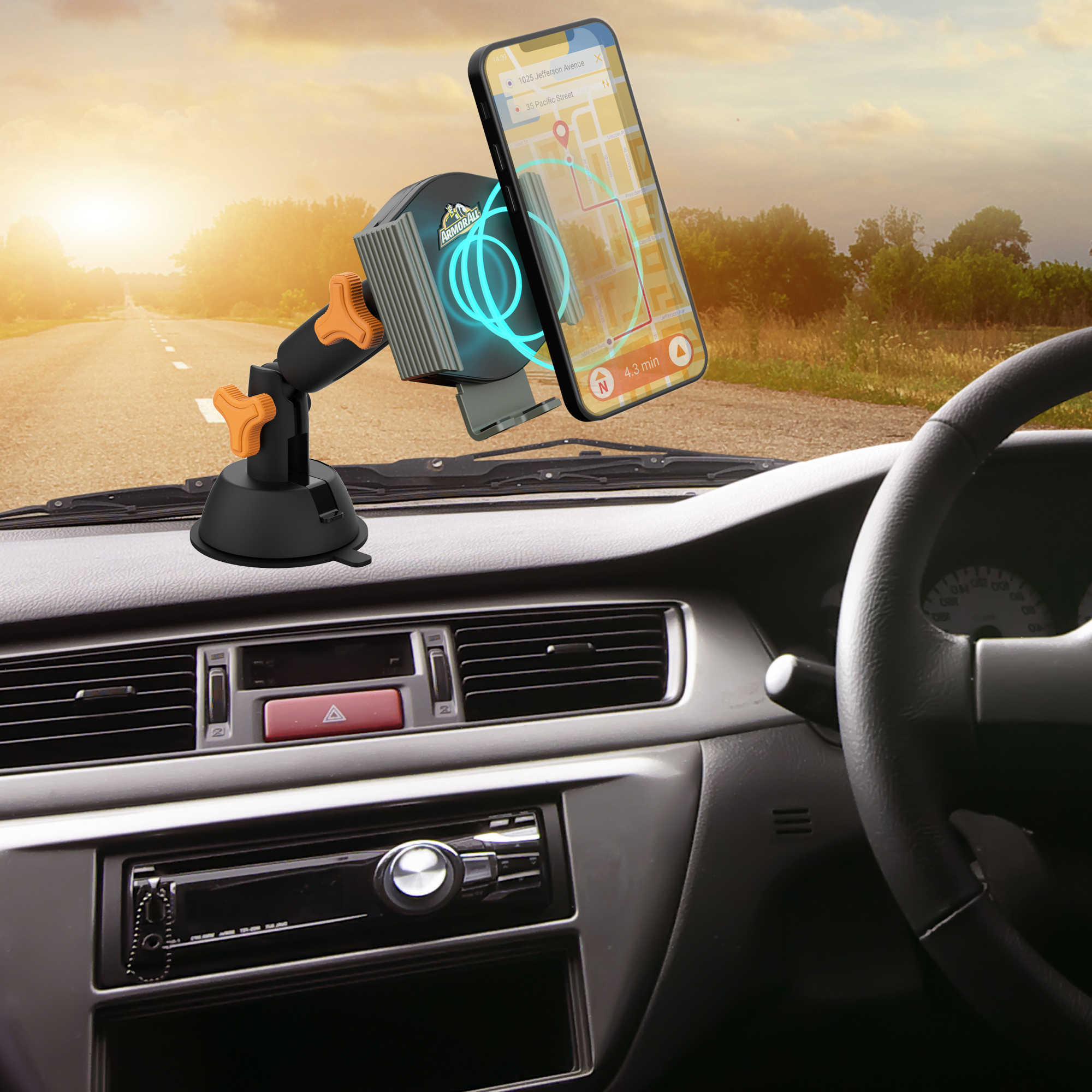 ArmorAll Electronics Universal Phone Mount Kit for Air Vent, Dashboard, and  Windshield - Securely Holds Electronics - Black in the Cell Phone Car  Mounts department at