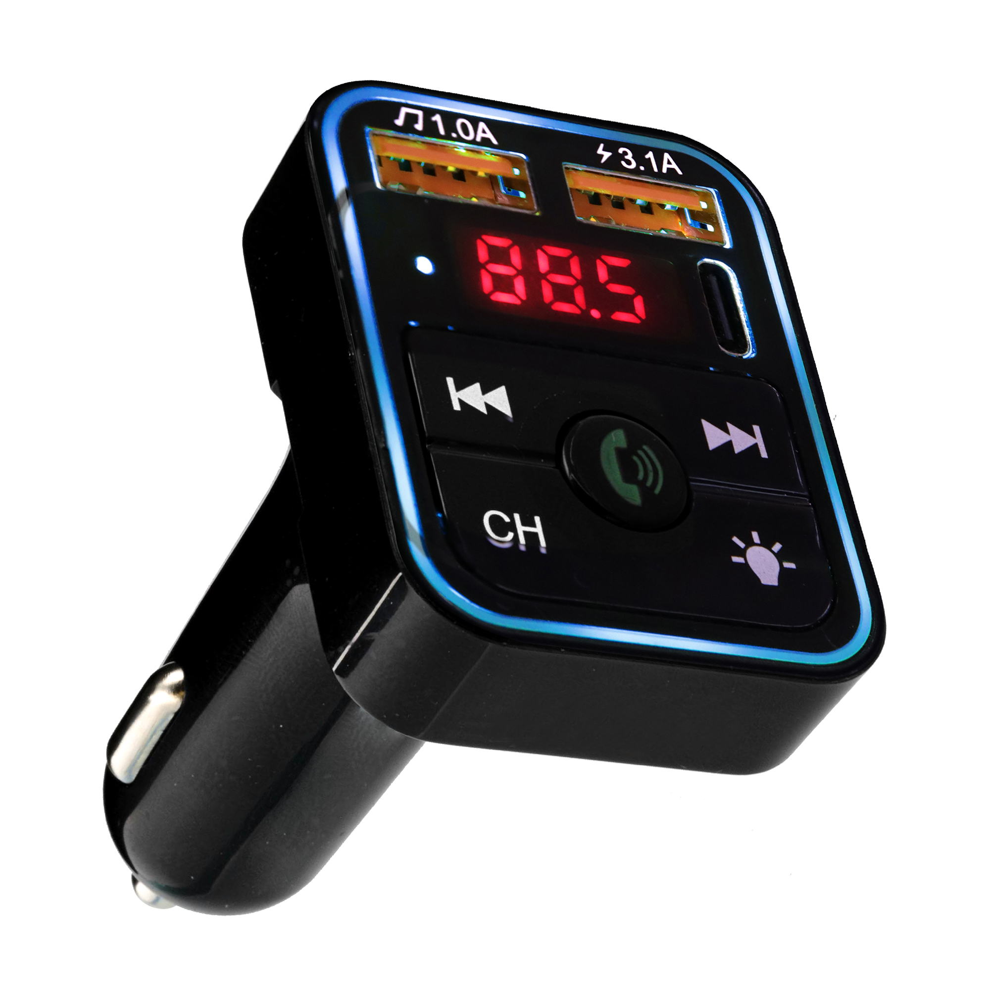 Armor All Bluetooth FM Transmitter, Receive Hands-Free Phone Calls,  Features 2 USB Ports For Charging Devices, Universal DC Port 